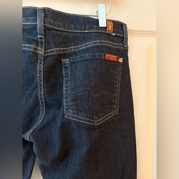 7 for all Mankind women’s straight leg dark wash denim size 29 jeans - Picture 4 of 11